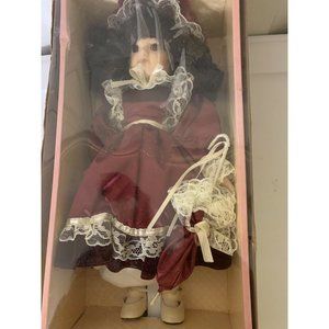 Dan Dee‎ Soft Expressions Genuine Fine Bisque Porcelain Doll Limited Ed Maroon